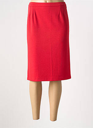Jupe mi-longue coupe droite rouge GEVANA femme