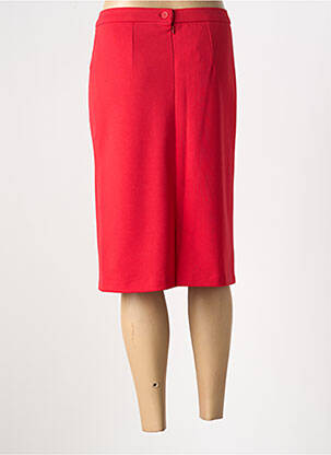 Jupe mi-longue coupe droite rouge GEVANA femme