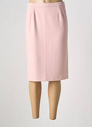 Jupe mi-longue coupe droite rose GEVANA femme