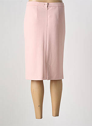Jupe mi-longue coupe droite rose GEVANA femme