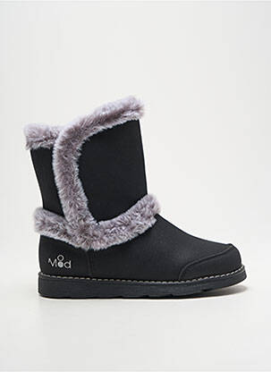 Bottines/boots matière lisse bout rond noir MOD8 fille