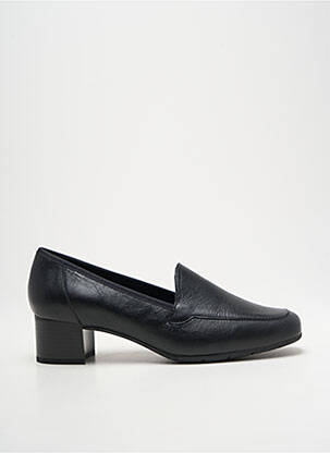 Mocassins tissage satiné talon de 4 à 6cm noir ARTIKA SOFT femme