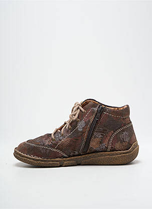 Bottines/boots matière lisse talon plat jusqu'à 3cm marron JOSEF SEIBEL femme