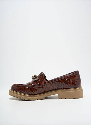 Mocassins matière lisse talon plat jusqu'à 3cm marron JANA femme