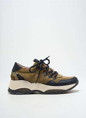 Baskets nubuck talon de 4 à 6cm vert HISPANITAS femme