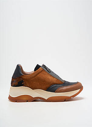 Baskets nubuck talon de 4 à 6cm marron HISPANITAS femme