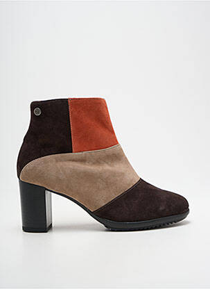 Bottines/boots nubuck talon de 4 à 6cm marron INEA femme