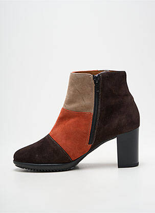 Bottines/boots nubuck talon de 4 à 6cm marron INEA femme