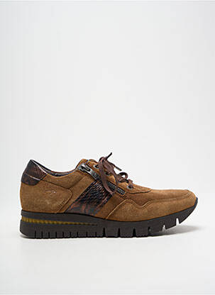 Baskets nubuck talon plat jusqu'à 3cm marron FLUCHOS femme