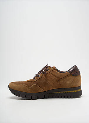 Baskets nubuck talon plat jusqu'à 3cm marron FLUCHOS femme