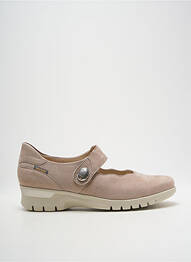Ballerines fermeture scratch talon plat jusqu'à 3cm beige MOBILS femme