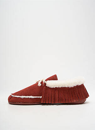 Chaussons/pantoufles fermeture lacets talon plat jusqu'à 3cm orange SOIR ET MATIN femme