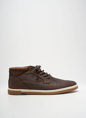 Baskets matière lisse bout rond marron TBS homme