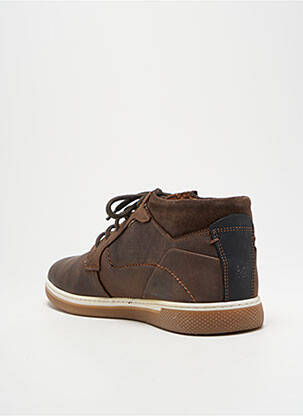 Baskets matière lisse bout rond marron TBS homme