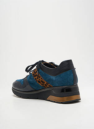 Baskets nubuck talon de 4 à 6cm bleu MEPHISTO femme