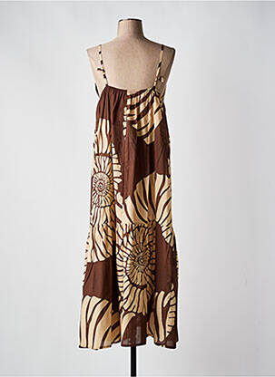 Robe mi-longue imprimé fantaisie sans manche marron Y.TWO femme