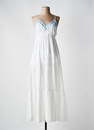Robe longue manches bretelles ajustables fines bretelles blanc S.WOMAN femme