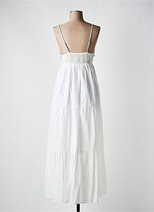 Robe longue manches bretelles ajustables fines bretelles blanc S.WOMAN femme