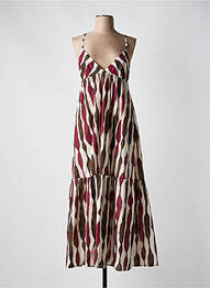 Robe longue imprimé fantaisie sans manche violet Y.TWO femme