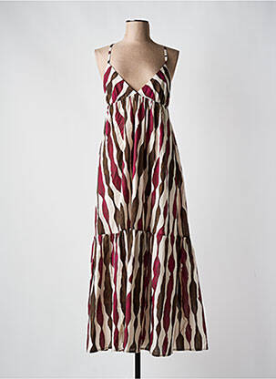 Robe longue imprimé fantaisie sans manche violet Y.TWO femme