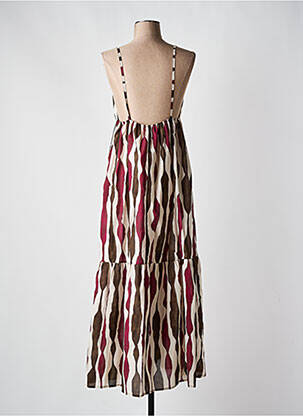 Robe longue imprimé fantaisie sans manche violet Y.TWO femme