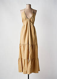 Robe longue sans manche sans manche marron JS MILLENIUM femme