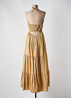 Robe longue sans manche sans manche marron JS MILLENIUM femme