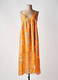 Robe mi-longue imprimé fantaisie sans manche orange JS MILLENIUM femme
