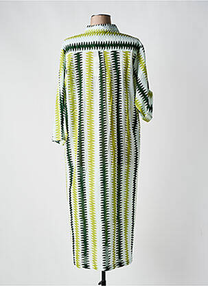 Robe mi-longue manches 3/4 manches 3/4 vert SUMITRA femme