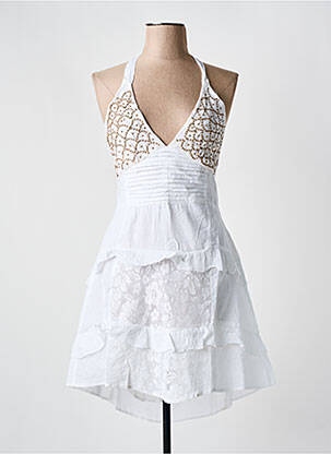 Robe courte sans manche sans manche blanc GIPSY QUEEN femme