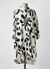 Robe mi-longue imprimé fantaisie manches longues noir LAST QUEEN femme