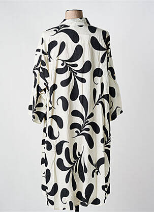 Robe mi-longue imprimé fantaisie manches longues noir LAST QUEEN femme