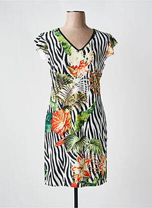 Robe mi-longue manches courtes manches courtes noir 101 IDEES femme