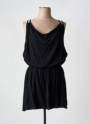 Robe mi-longue tissage crêpe sans manche noir BOHOCHIQUE femme