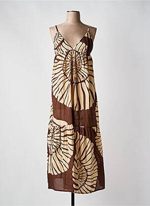 Robe mi-longue marron Y.TWO pour femme