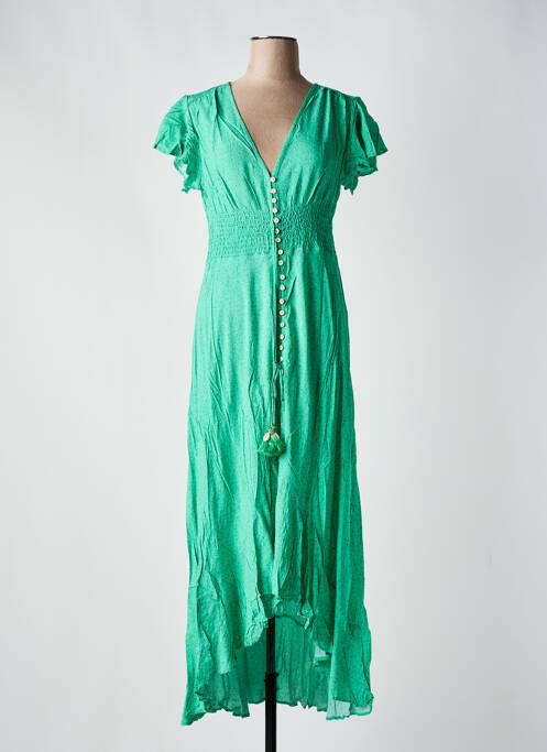 Robe longue vert LAST QUEEN pour femme