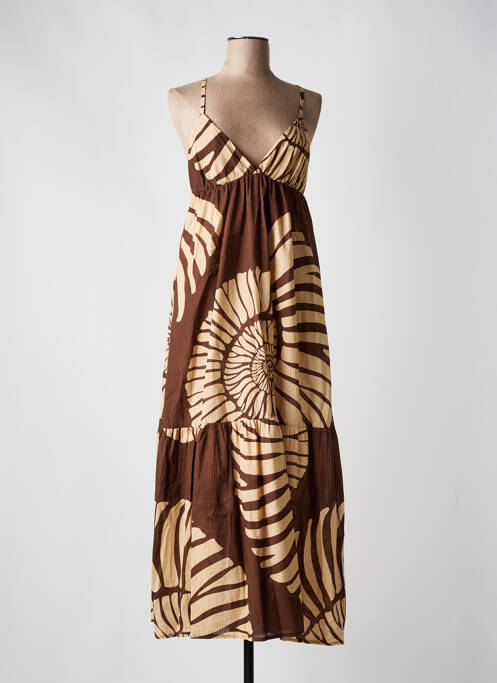 Robe mi-longue marron Y.TWO pour femme