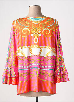 Blouse tissage popeline manches longues orange OLIVIER PHILIPS femme