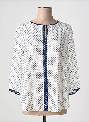Blouse col rond manches 3/4 blanc TINTA STYLE femme