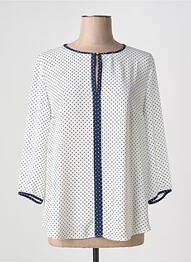 Blouse col rond manches 3/4 blanc TINTA STYLE femme