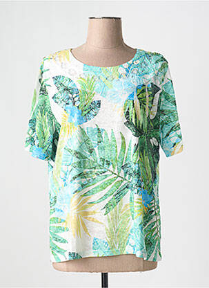 T-shirt coupe droite manches courtes vert MCM femme