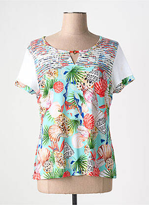 T-shirt imprimé fantaisie manches courtes blanc OLIVIER PHILIPS femme