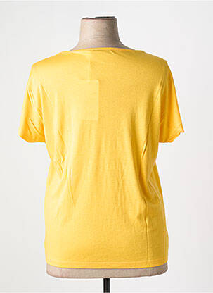 T-shirt sérigraphie floquée manches courtes jaune BAGORAZ femme