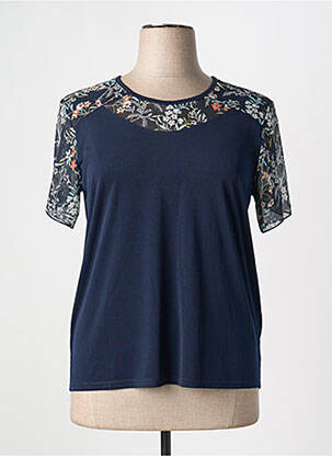 T-shirt coupe cintrée manches courtes bleu GRIFFON femme