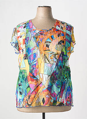 T-shirt imprimé fantaisie manches courtes orange GEVANA femme