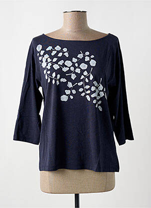 T-shirt sérigraphie manches 3/4 bleu MONTAGUT femme