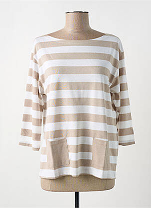 T-shirt coupe droite manches 3/4 beige MONTAGUT femme