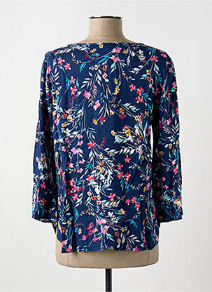 T-shirt coupe droite manches 3/4 bleu GEVANA femme