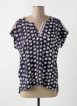 Blouse manches courtes manches courtes bleu DELAHAYE femme