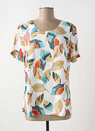 Blouse manches courtes manches courtes beige GEVANA femme
